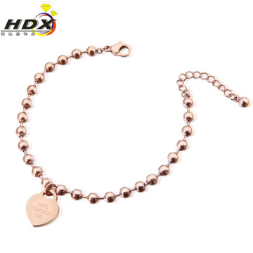 Joyería de moda pulsera de acero inoxidable en forma de corazón